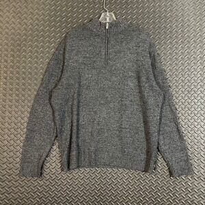 Enzo Mantovani Men's 100%‎ Wool Gray Quarter Zip Sweater Pullover Size XL